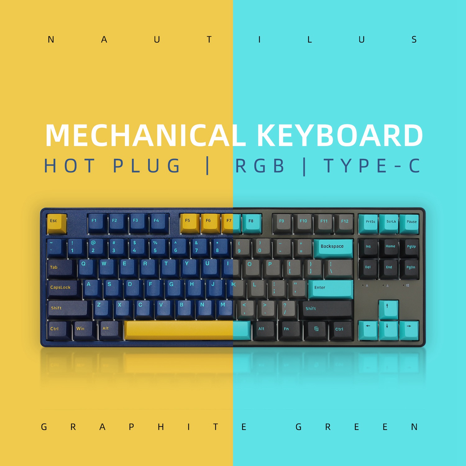 Capturer KT87 Hot Swappable RGB Mechanical Keyboard II plug and play with computer or xbox or console