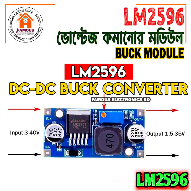 LM2596 DC-DC Buck Converter Step-Down Power Supply Module-1PCS. 