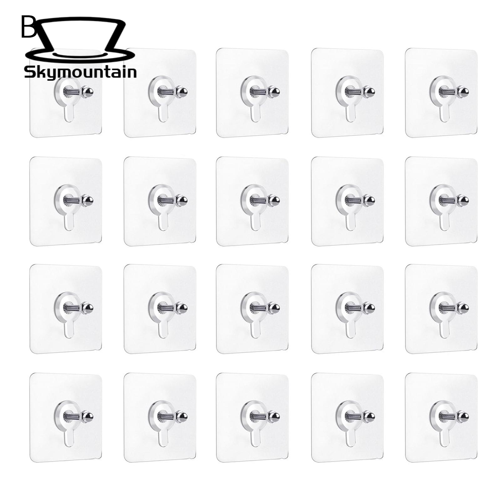 Mirror Hanging Hooks 20pcs/set Screw Wall Hook No Drill Adhesive Modern Heavy Duty Photo Frame Rack Clock Mirror Towel Clothes Hanger Self-adhesive Wall Hooks. 