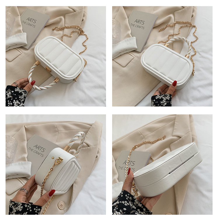 IELGY women's high-end chain solid color box small square bag. 