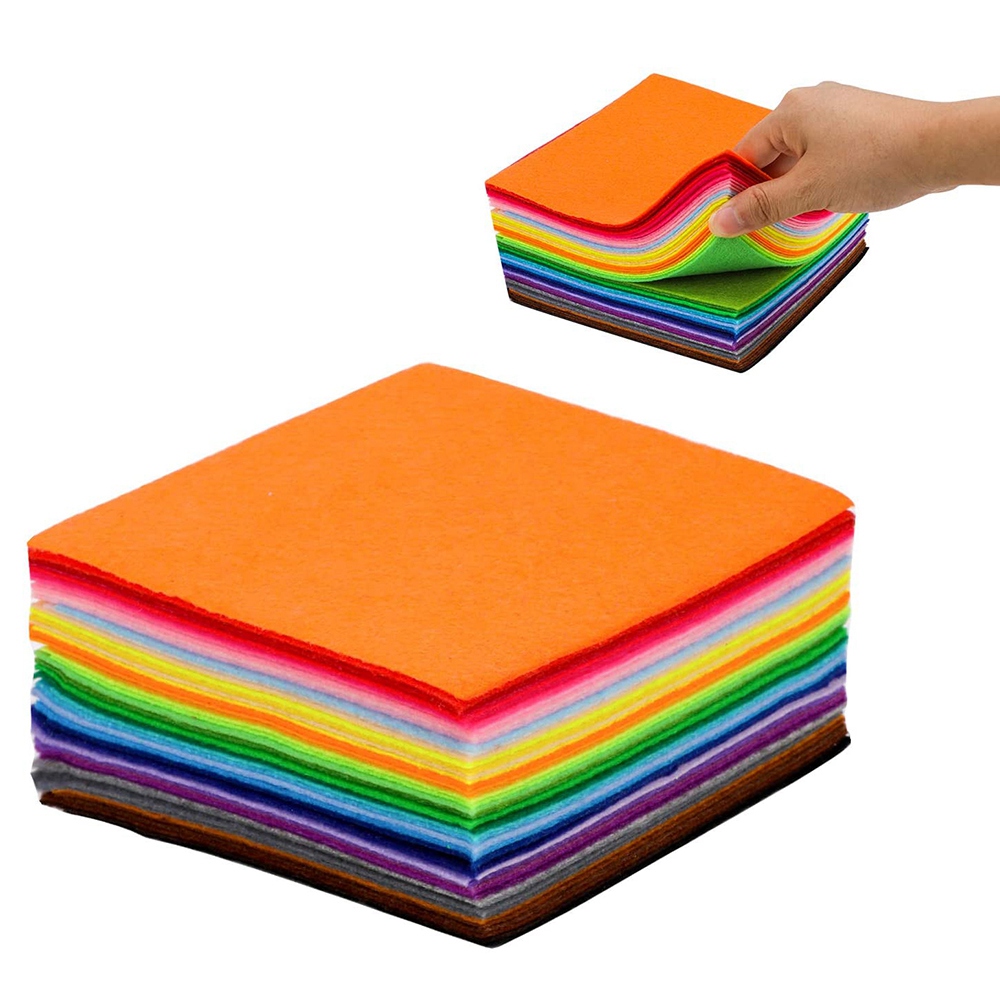 40Pcs Felt Fabric Squares DIY Craftwork Felt Crafts Assorted Colors Textile Fuzzy Fabrics for Scrapbooks Sewing. 