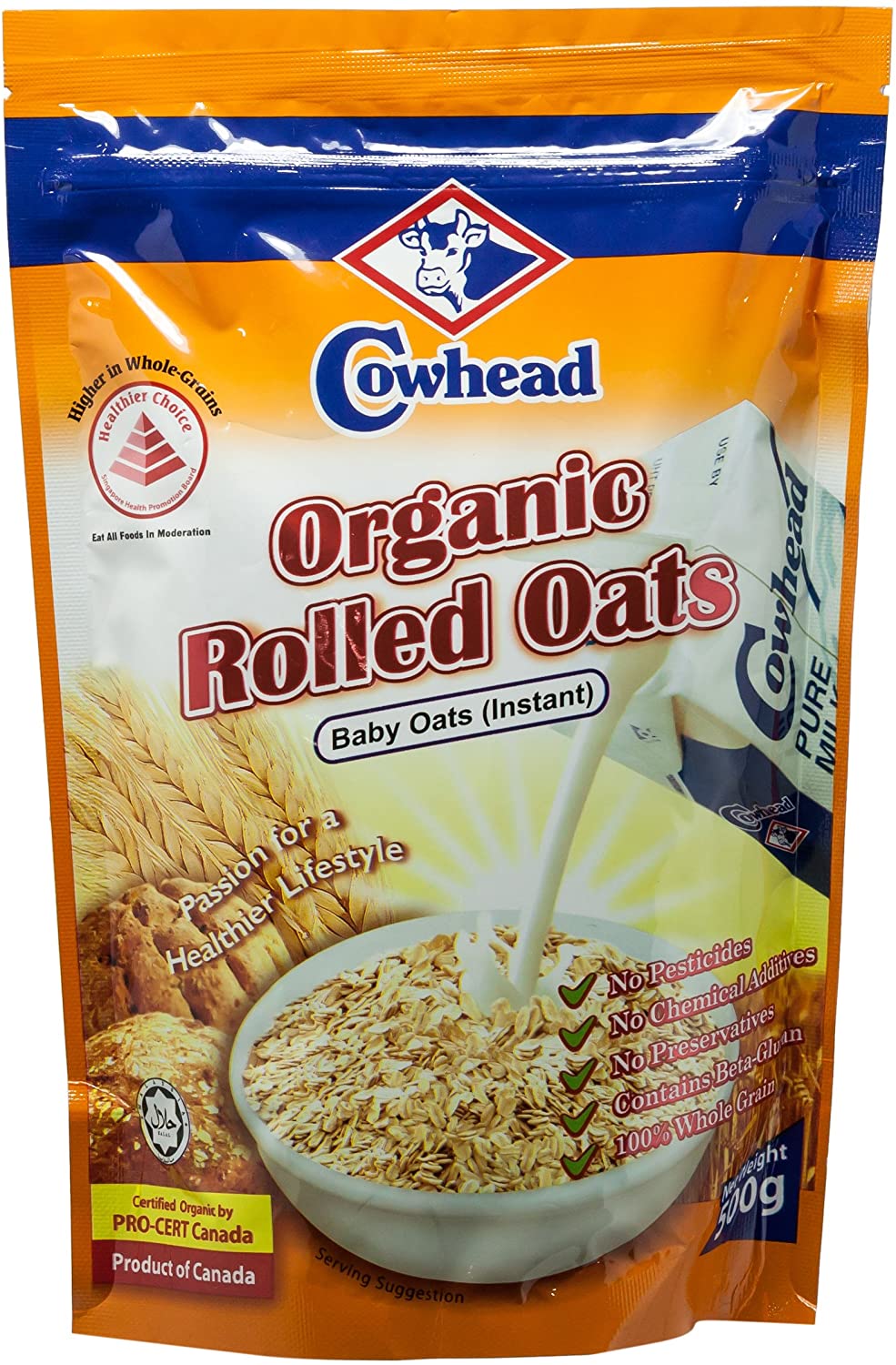 Cowhead Organic Baby Rolled Oats 500g
