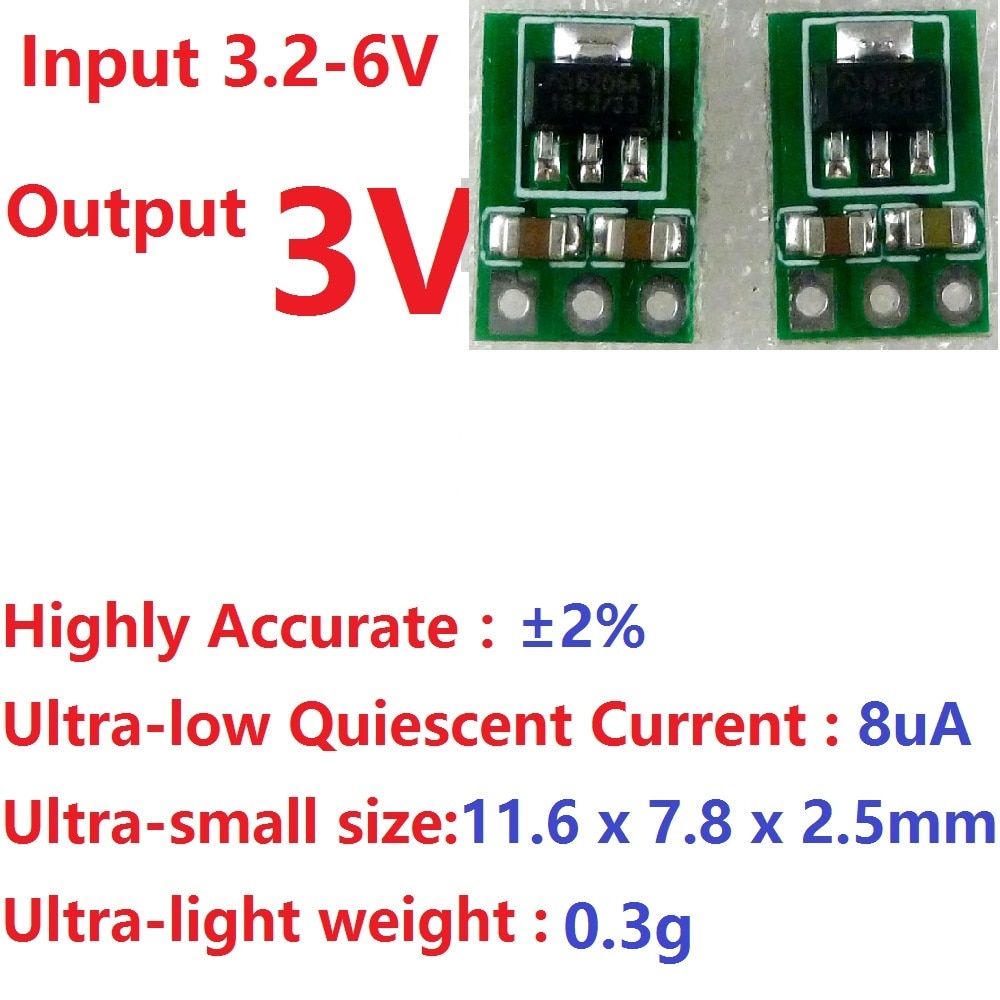 【Hey my home】2x 3.3-6V 3V DC-DC Power Supply Buck LDO Module Voltage regulator for 18650 li-ion AAA cell batteries
