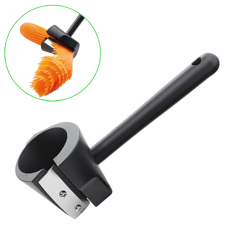 Multifunctional Cucumber Carrot Curler Sharpener Spiral Grater Peeler Slicer Grater Vegetable Planer Kitchen Helper - black. 