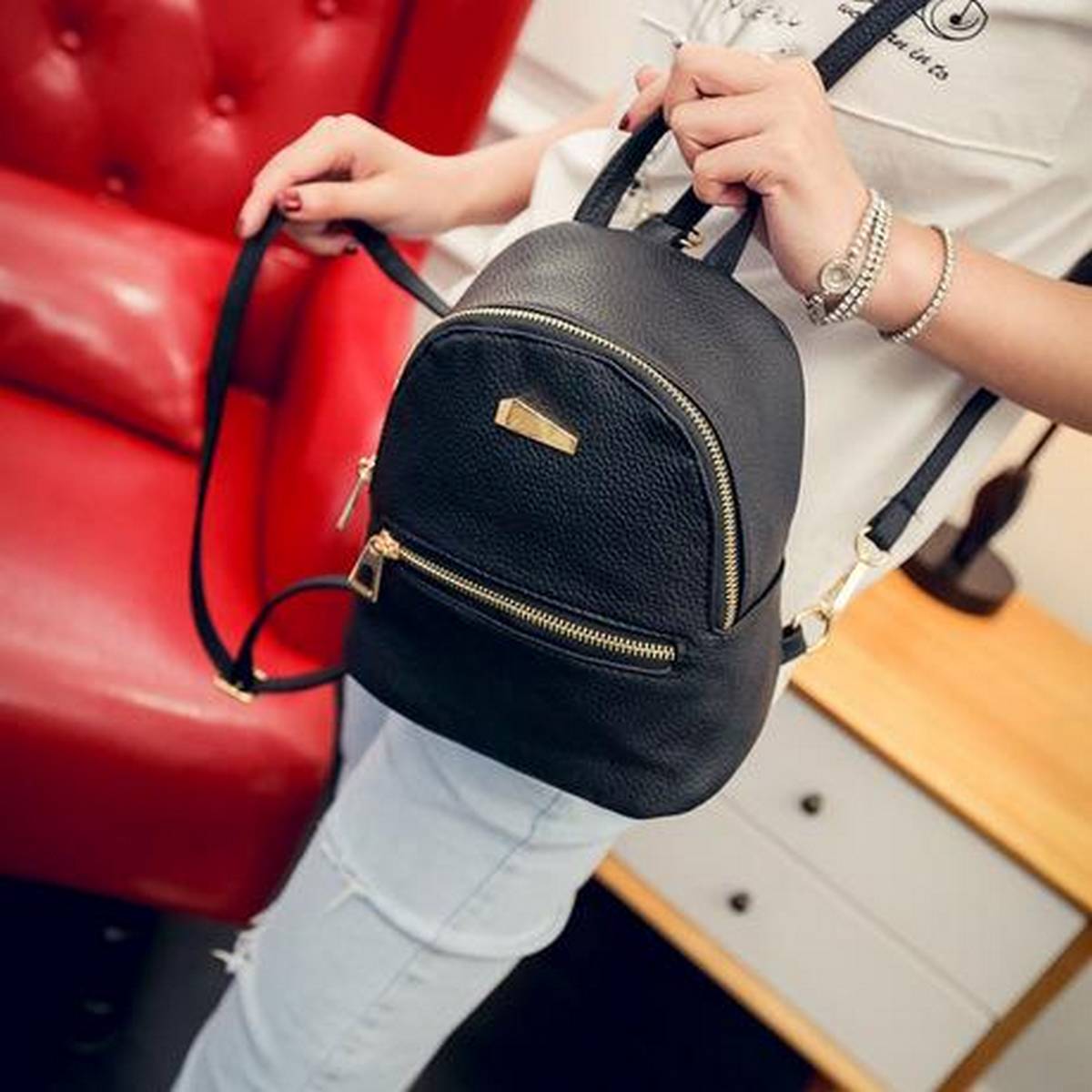 leather mini backpacks
