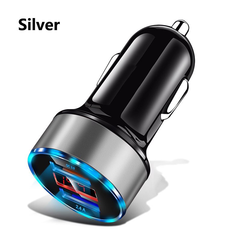 Dual Car Charger With LED Display Fast Charger For Google Pixel 6 5 Pro Samsung A52S A12 F22 M32 Type C USB C Car Charger Cable. 