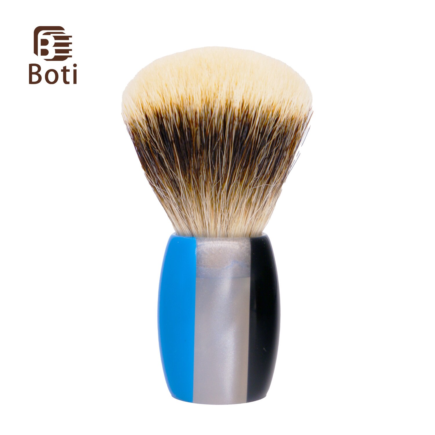 Boti Shaving Brushes Fan Captain Three Band Bdger Hair Knot with Three Patchwork Color Handle Beard Cleaning Kit
