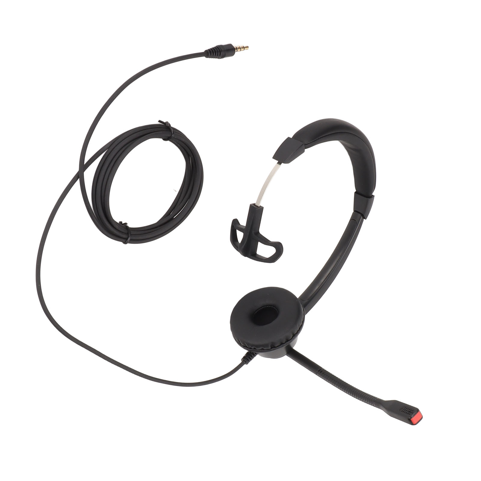 3.5mm Flat Wire Earphone Customer Service Plug Headset With Flexible Strap For. 