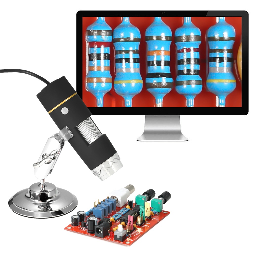 KOGEEK 1000X Magnification USB Digital Microscope with OTG Function Endoscope 8-LED Light Magnifying Glass Magnifier with Stand. 