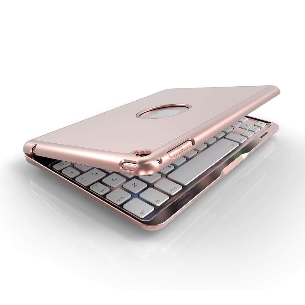 Keyboard Case Apple IPad Mini 1/2/3 7 Colors Folio Backlit Light Colorful Bluetooth Keyboard Case With Executive Multi Function Case For IPad Mini 1/2/3 7.9 Inch (Silver). 
