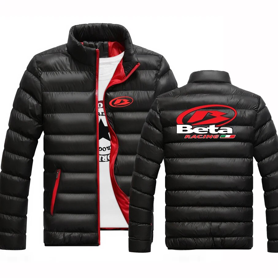 2023 Winter Mens Beta Racing Motocross Motorcycle Logo Print Thicken Casual Zipper Solid Color Popular Lightweight Padded Jacket. 