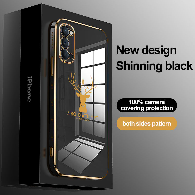 For OPPO Reno 4 Pro 5G Phone Case, Aesthetic Drop Resistant Straight Edge Electroplated Soft Shell. 