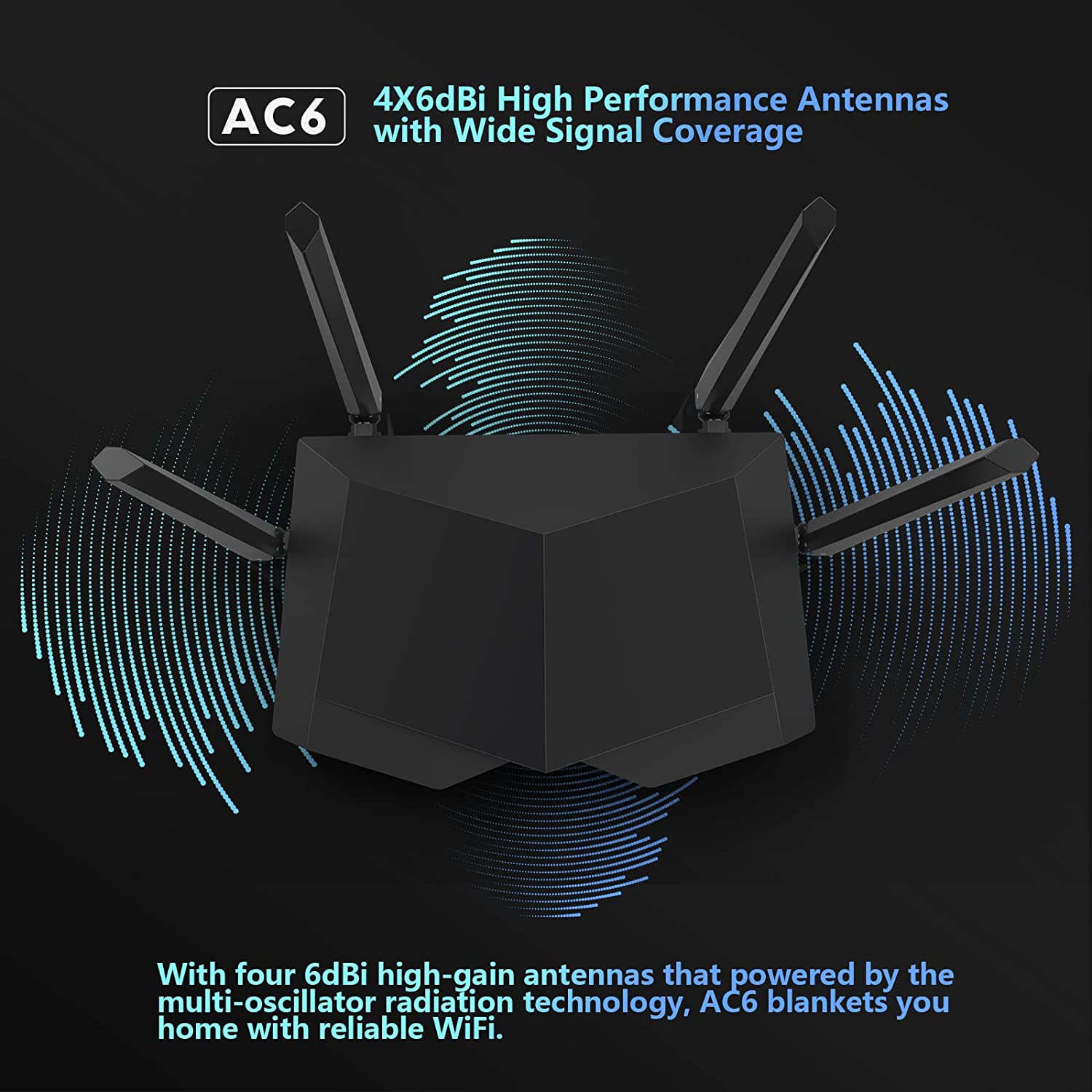 Global Version Tenda AC6 WiFi Router AC1200 5Ghz High Speed Wireless Internet MU-MIMO Beamforming Long Range Cover Original New. 