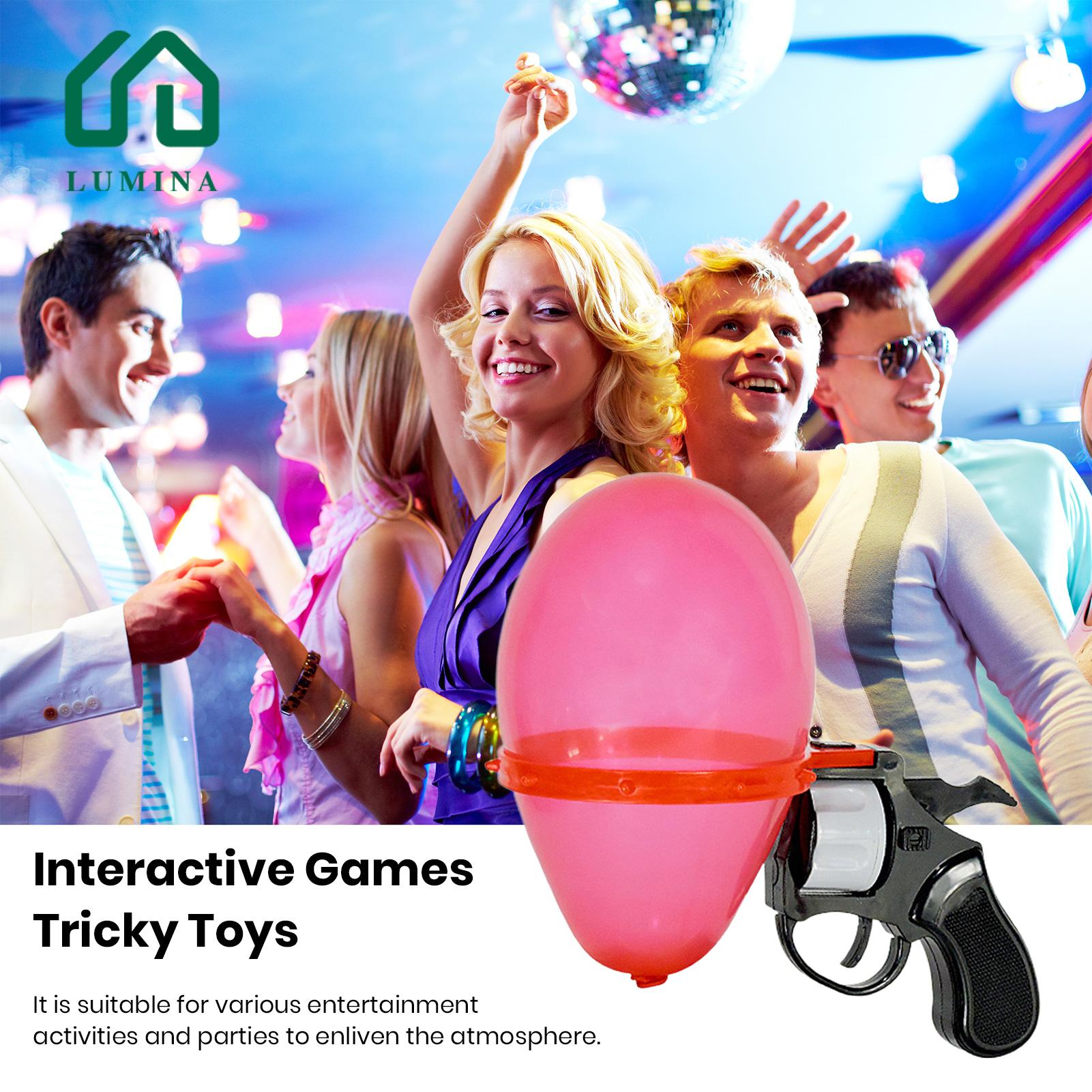 Lumina Kids Turntable Toy Russian Roulette Revolver Toy with 10 Balloons Fun Party Game for Bar Interactive Pranks Desktop Lucky Turntable Wheel Shooter Revolver Toy Set. 
