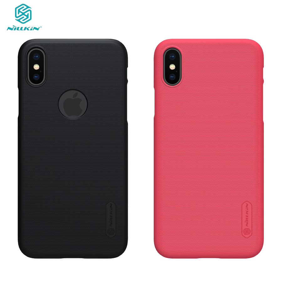 For iPhone X XS Case Cover Nillkin Phone Case Super Frosted Shield Matte Hard PC Back Cover Black protector Case For iPhone XS