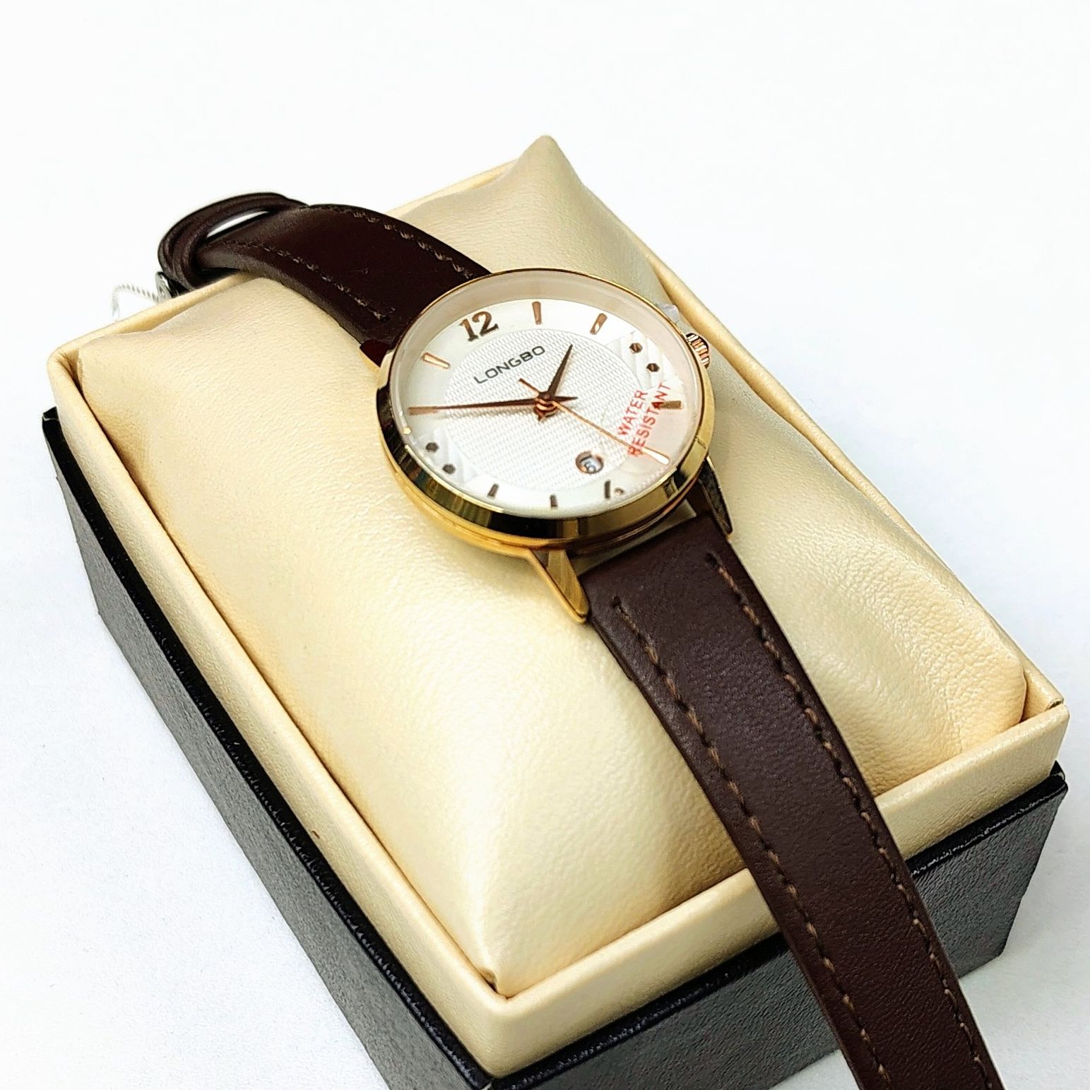 Wrist Watch For Women LONGBO-7390L Premium Quality Waterproof Leather Strap Full Calendar Stylish Attractive Formal Wrist Watch. 