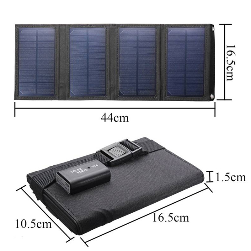 Foldable Solar Panel Solar Cell with USB for Camping Cell Phone B. 