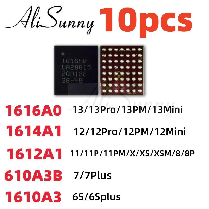 10pcs USB Tristar U2 USB IC Chip for iphone 11 12 13 Pro Max X XS 7 8 Plus 1616A0 1614A1 1612A1 610A3B 1610A3 1610A2 1618A0
