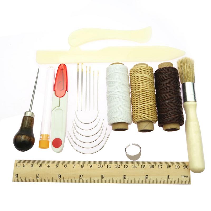 23 Pieces Bookbinding Kit Starters Tools Set Leather Craft Bookbinding Sweing Kit Tools With Large Eye Stitching Needles Amour zii
