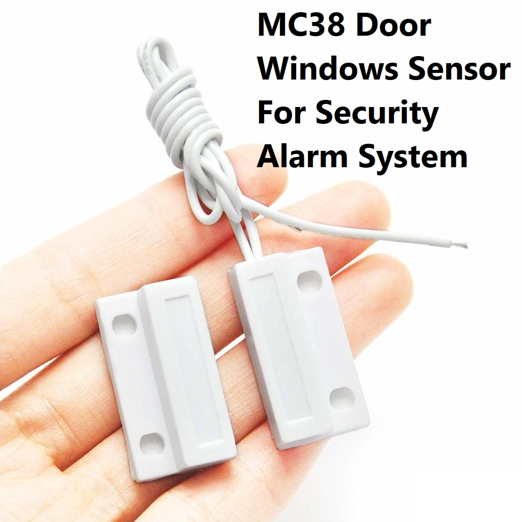 1Pair- MC38 Wired Magnetic Contact Reed Switch For Door Window Security Alarm System NC Normally Open Magnetic Switches Surface Mount MC38 Door Windows Sensor For Arduino. 