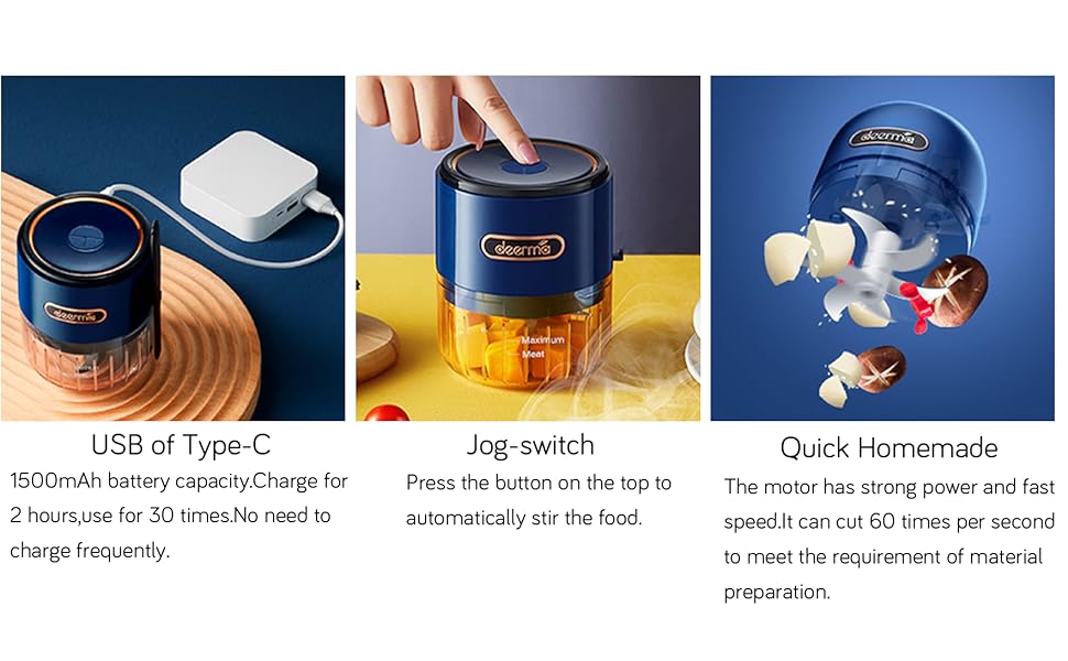  Xiaomi Deerma Pro Mini Electric Food Chopper Garlic Stirrer 4