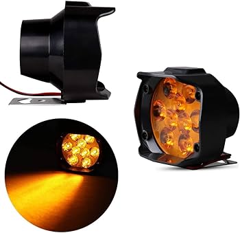 High Power Heavy Duty YELLOW Color 9 LED Fog Lights 2 PCS with 1 Piece Pul Push Switch for Bikes. 