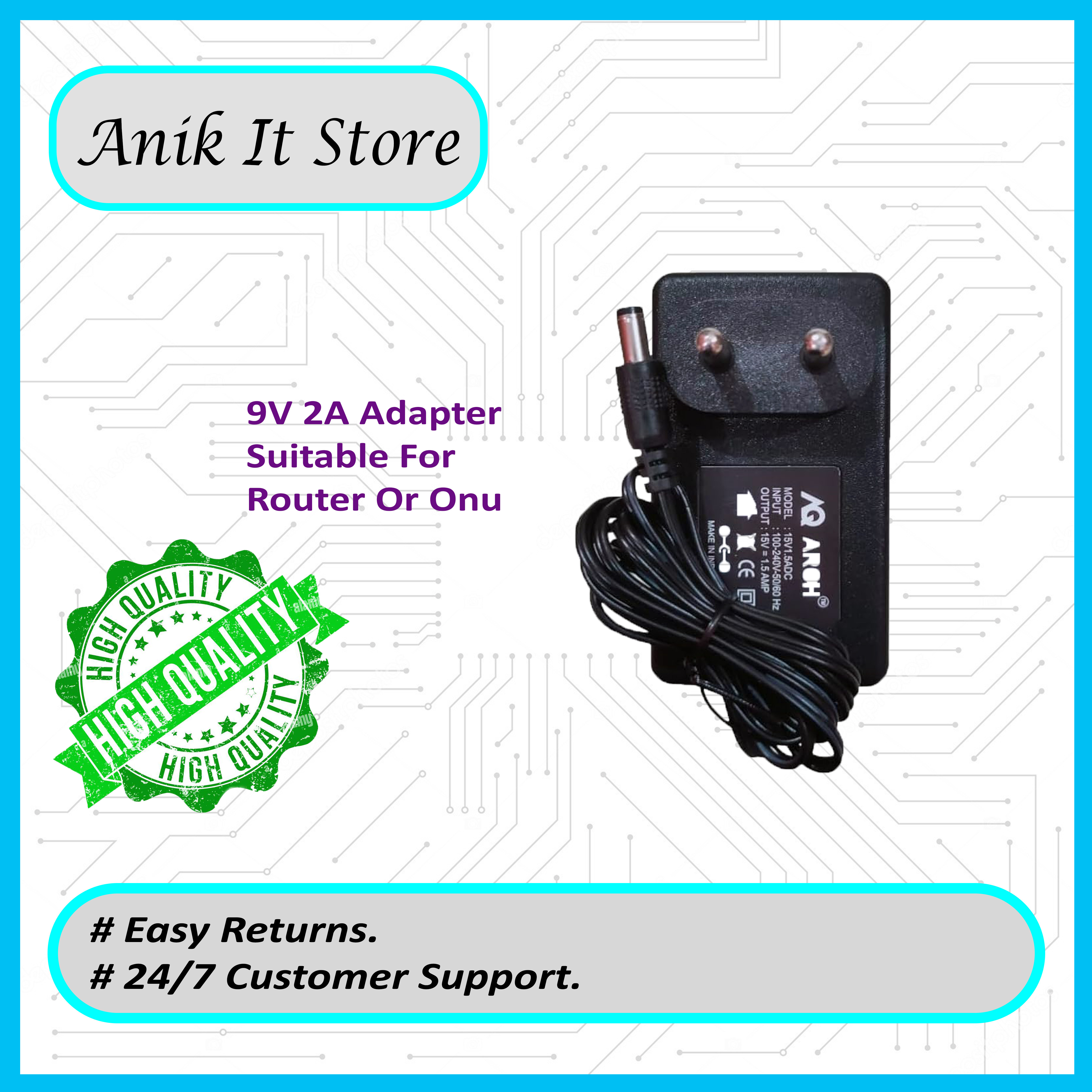 DC 9V 2A Adapter For Router Or Onu