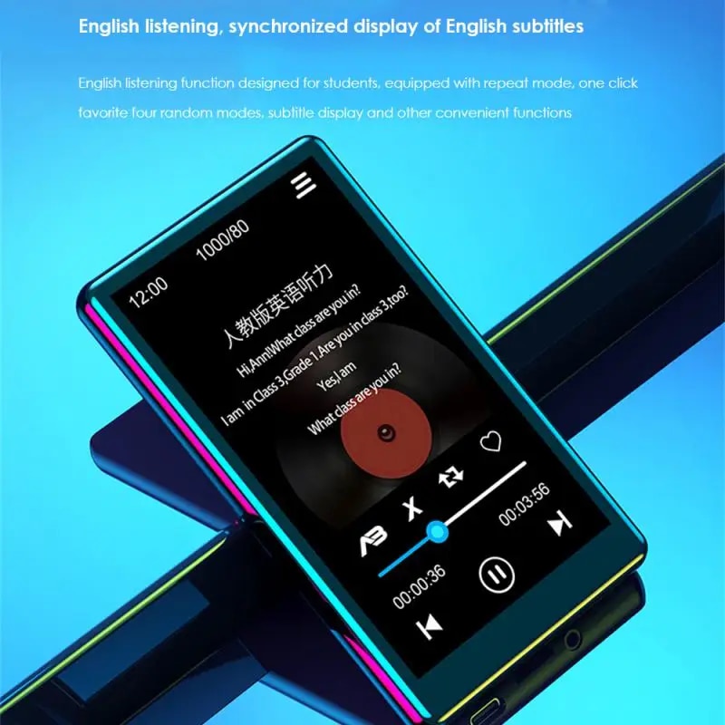 MP5 MP4 MP3 Player Bluetooth 5.0 Full Screen Portable Sport Music Player Video Player FM/E-book/Recorder Mp3 Плееры Max 256GB. 
