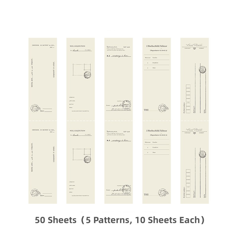RHS Online 50PCS Simple Shis Collection Series Material Paper Label Informal Note Diary Journal Craft Scrapbooking DIY Decorative