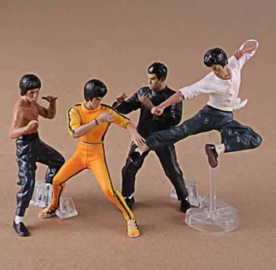4pcs/set 10cm Bruce Lee PVC Action Figure Collection Model Toys. 
