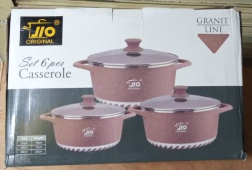 JIO SET 6PCS CASSEROLE COOKWARE SET. 
