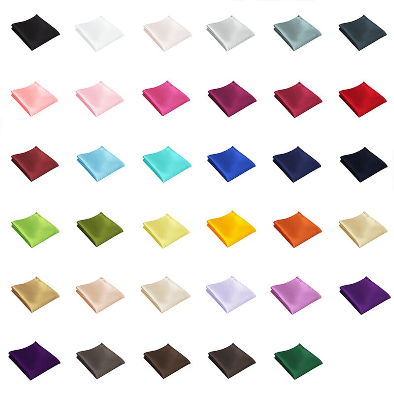 Satin Handkerchief For Men Candy Color Mens Suits Pocket Square Business Chest Towel Hanky Suit Napkin Solid Sale. 