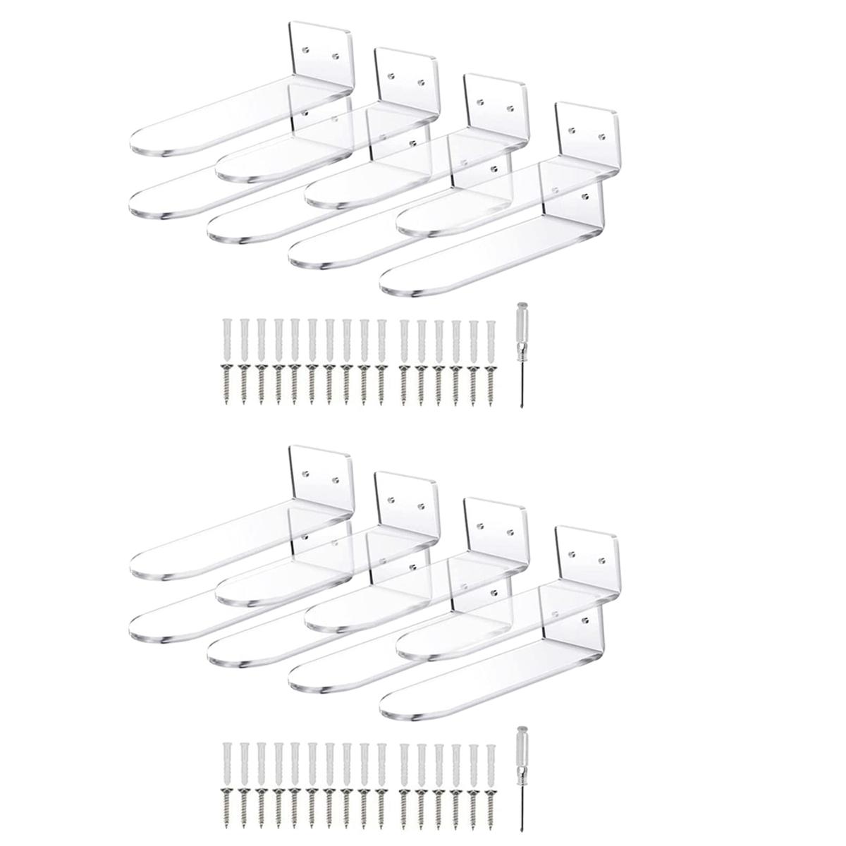 Floating Shoe Display Shelves for Wall Mount Set of 16,Clear Acrylic Floating Shelves for Showcase Sneaker Collection