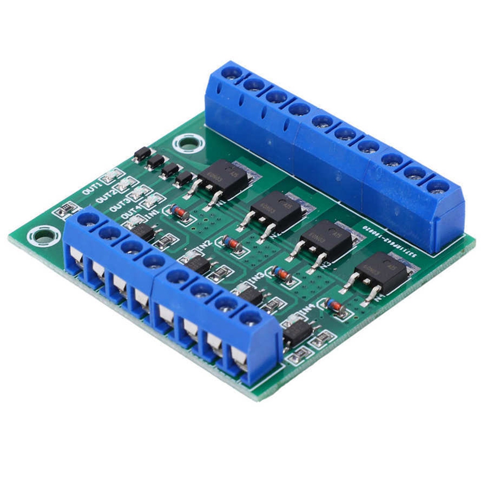 4 Channel Amplifier Circuit Board Driver Module Optocoupler Isolation DC Module (Green,1 Pcs). 