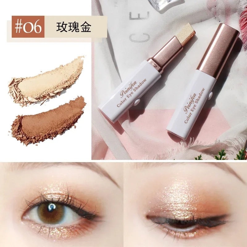 Double Color Glitter Eye Shadow Stick: 2-in-1 Matte & Gradient Waterproof Stereo Eyeshadow Pallete Pen for Gorgeous Eye Makeup. Enjoy effortless application and long-lasting wear with our unique blend of matte and glitter shades, creating a seamless gradi. 