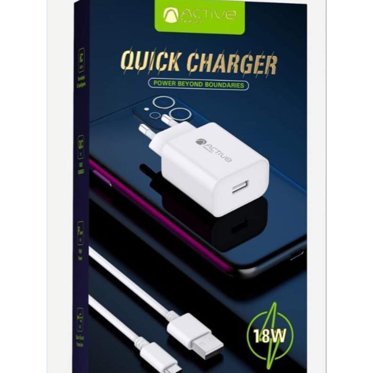 Active Telecom 18w Quick Charger with type-c cable-U152K