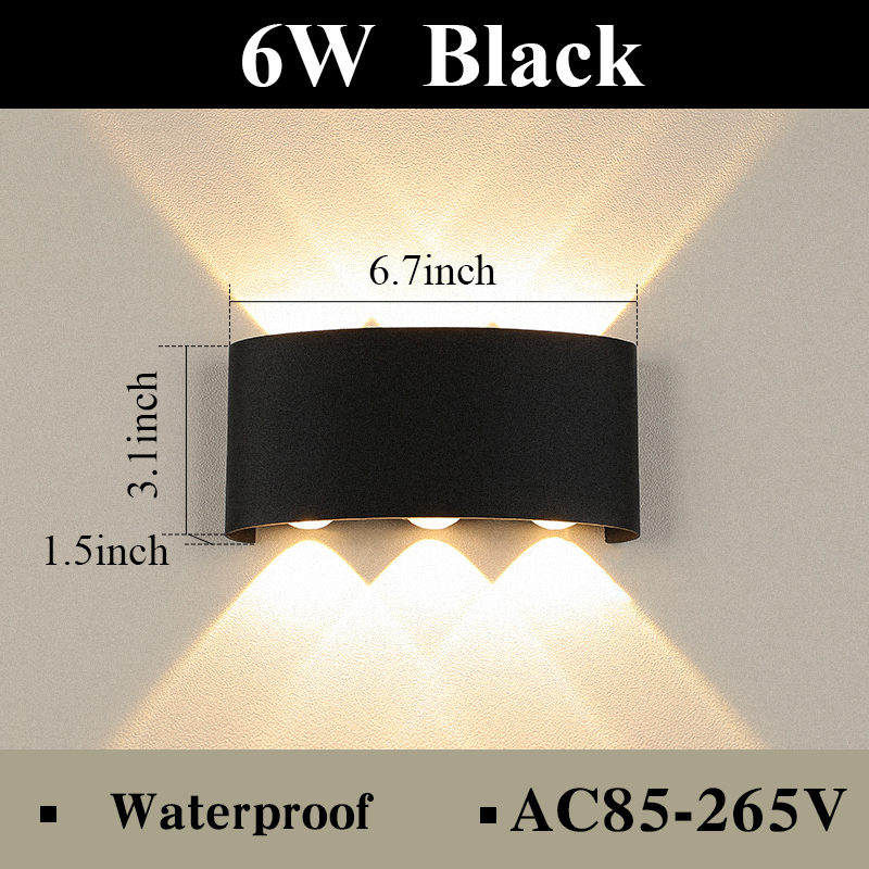 【Toy life hall】LED Lamp Sconce Up Down Modren Wall Cordless Indoor 6W 220V Adjustable Wall Mounted Light Decoration Outdoor Warm White Cold White for Bedroom Pillar