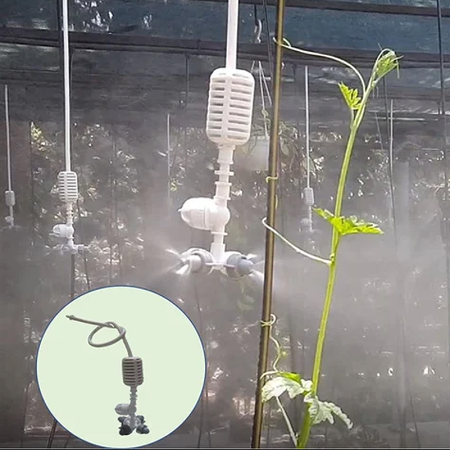 01/05/20/50 pcs Hanging Fogger Sprinkler Cross Four Outlet Sprinkler Nozzle Irrigation System for Watering, Cooling & Humidity Control in Farm & Garden Watering and Temperature Control. 