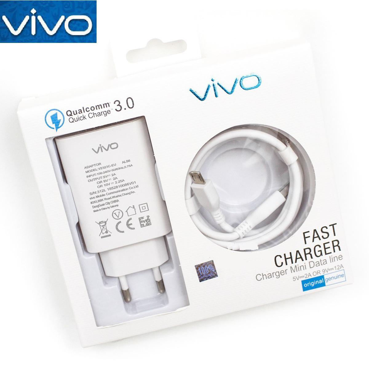 Vivo USB Fast Charger Adaptor With Cable for all Vivo Micro USB Phones  Support