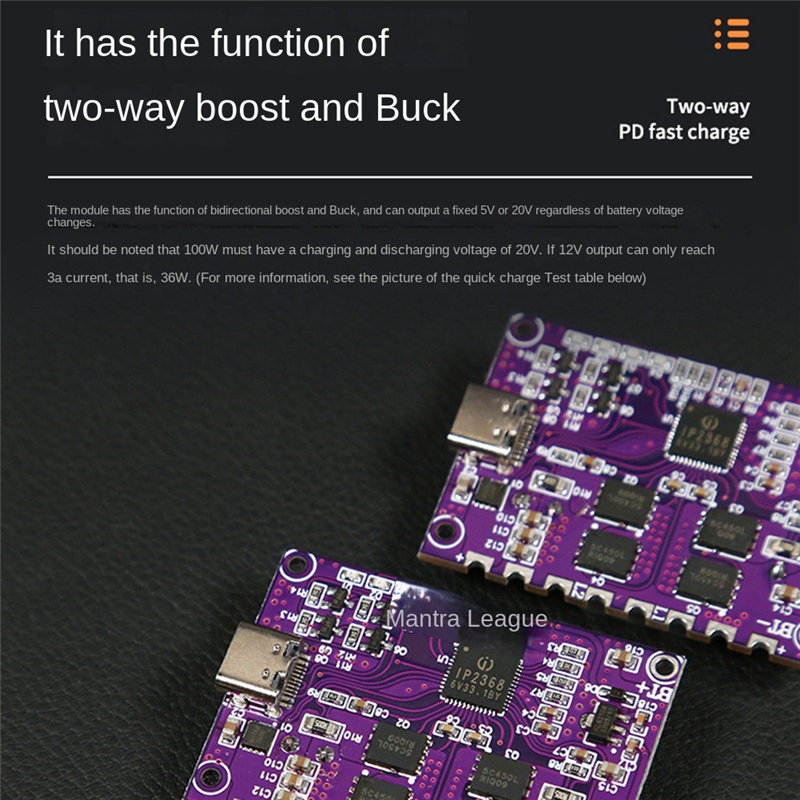 IP2368 Bidirectional PD 100W Fast Charging Module Type-C Interface 4S. 