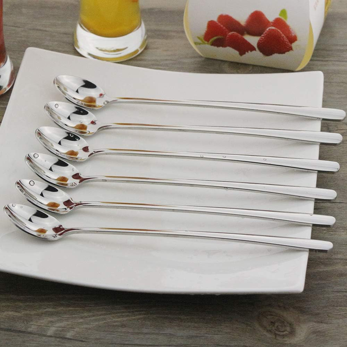 Long Handle Spoon 6 Pieces - Convenient Set Of Long-Handled Spoons For Various Uses