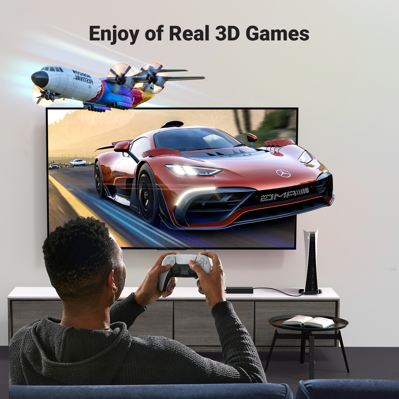 UGREEN HDMI Switch 5 in 1 Out, HDMI Splitter 4k@60hz with Remote, 5 Port HDMI 2.0 Switcher Support 3D CEC HDR HDCP 2.2 for PS5/4, Xbox, TV Box, Blu-Ray, HDTV, Monitor. 