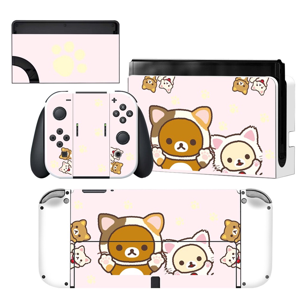 Rilakkuma Korilakkuma Nintendo Switch Oled Skin Cover Sticker Decal for NS OLED Console Joy-con Controller Dock Vinyl