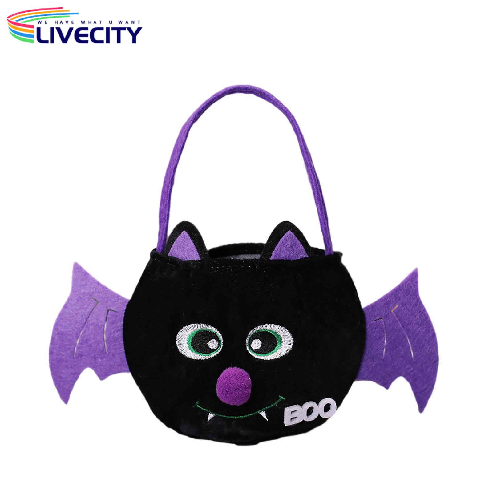 Festive Halloween Candy Bag Lightweight Easy to Carry Trick or Treat Tote for Kids Party Decor Gift
