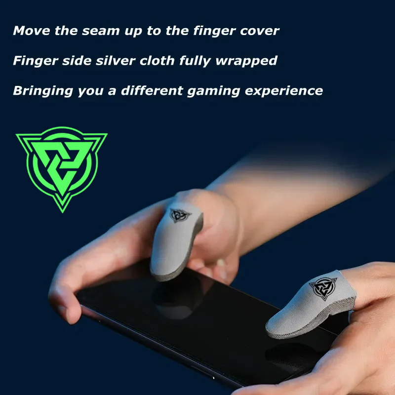 【🔥Fly Shark】BlueWow Fly Shark Custom Knitted Silver Cloth Breathable Gaming Finger Cots Ultra-thin Silver Fiber Highly Sensitive Gaming Finger Cots Suitable for PUBG Touch Screen Mobile Game. 