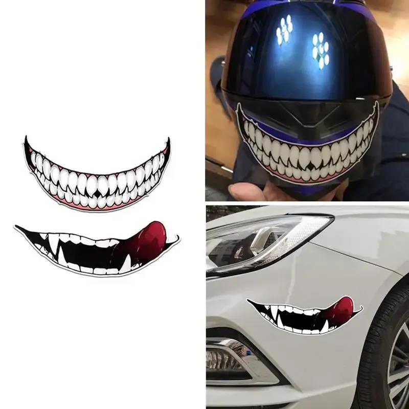 1pc Evil Teeth and Tongue Stickers DIY Auto Bumper Horror Motorcylce Helmet Decals for SHOEI Z8 KYT HJC Agv K1 K3 K5-S ARAI LS2