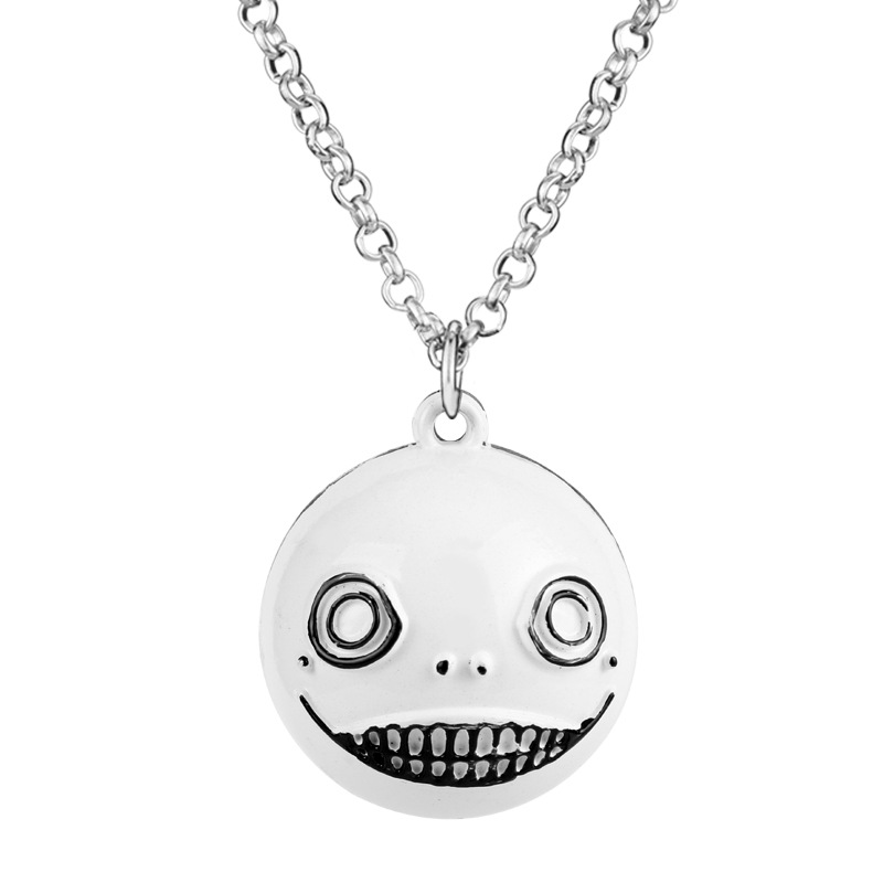 Game NieR:Automata Keychain YoRHa Logo Pendant Keyring Robot 2B Emil No2 Type B Key Chains White Ball Metal Men Women. 