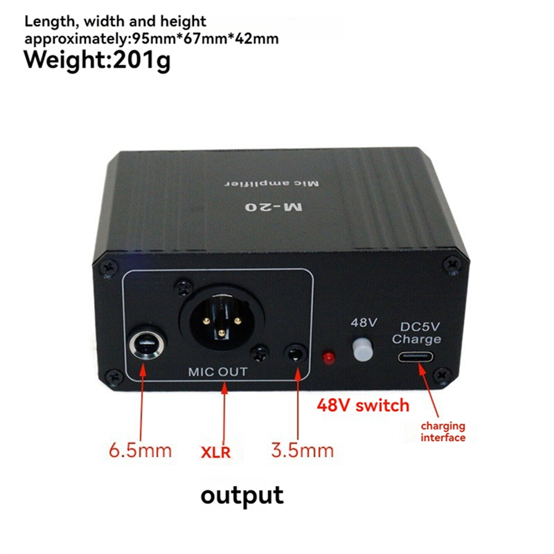 Dynamic Microphone Condenser Mic Amplifier M-20 Audio D. 