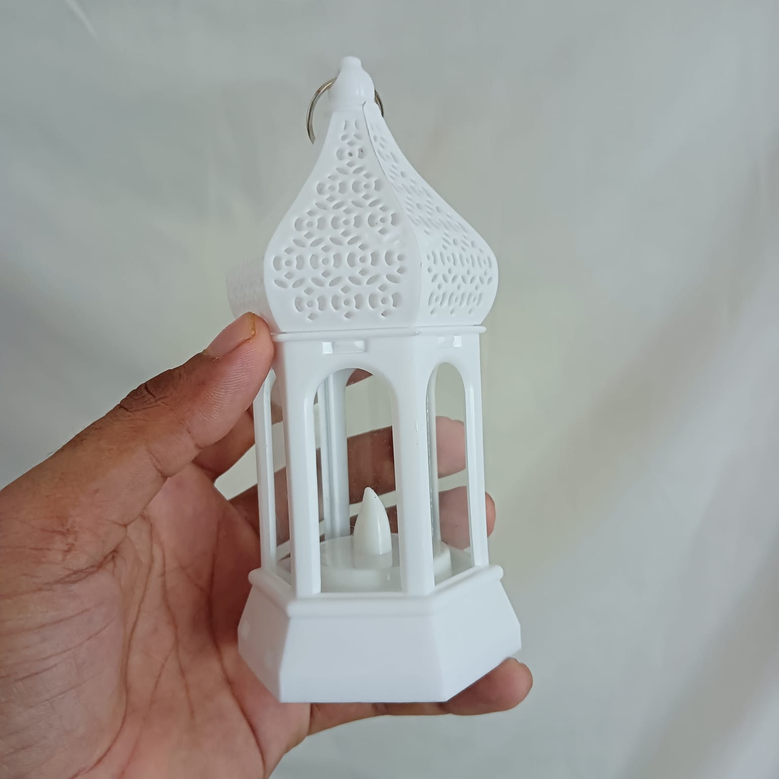 "LED Lantern Set - 14cm Multi-Color Morocco Wind Lanterns (2 pcs) | Battery-Powered for Ramadan Kareem, Eid Mubarak, and Islamic Home Decoration". 