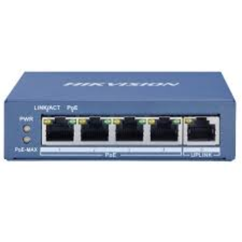 Hikvision DS-3E0505P-E/M 4 Port Gigabit Unmanaged POE Switch. 